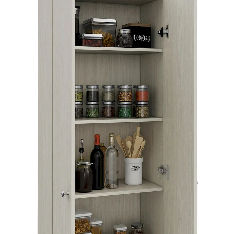 White / Black / Oak Freestanding Storage Cabinet with 10 Shelves