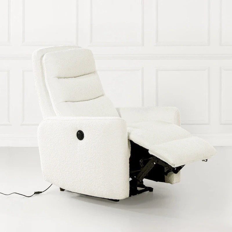 Bloomy 35.5 Boucle Upholstered High-Back Power Recliner Motion Chair