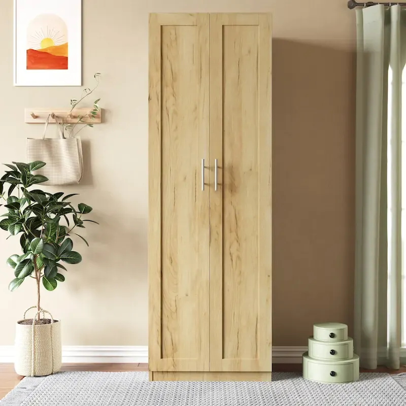 High Wardrobe/Armoires with 3 Shelves