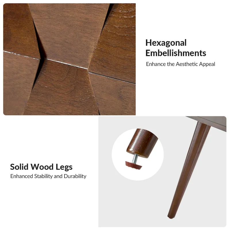 Julian Mid-century Modern End Table with Charging Station Set of 2 by HULALA HOME