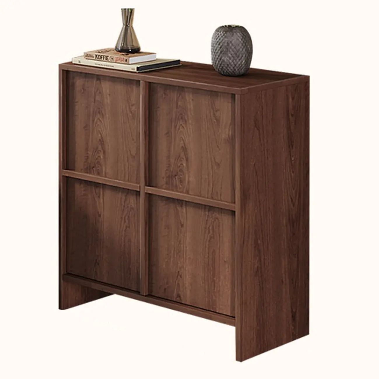 Mid-Century Modern Solid Wood Shoe Storage with 4 Tiers