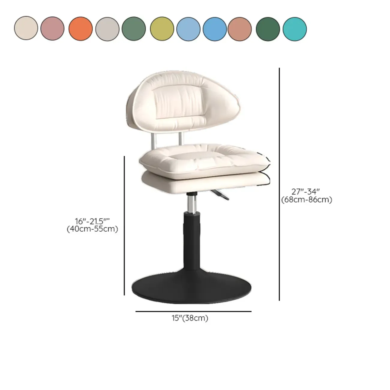 Modern Low Back Bar Chair Adjustable Swivel PU Leather