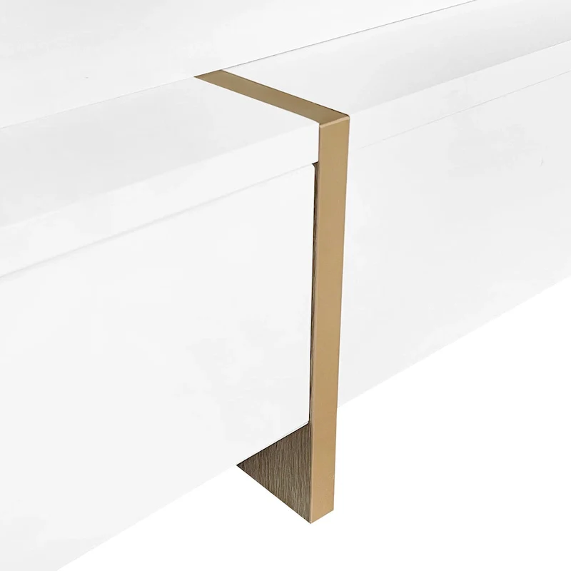 High Gloss Coffee Table with 4 Drawers - 2-Tier