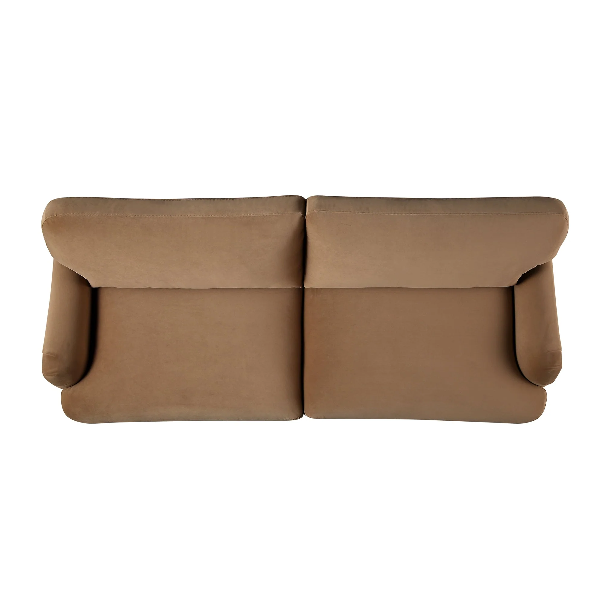 Camel Velvet Sofa, 3-Seater