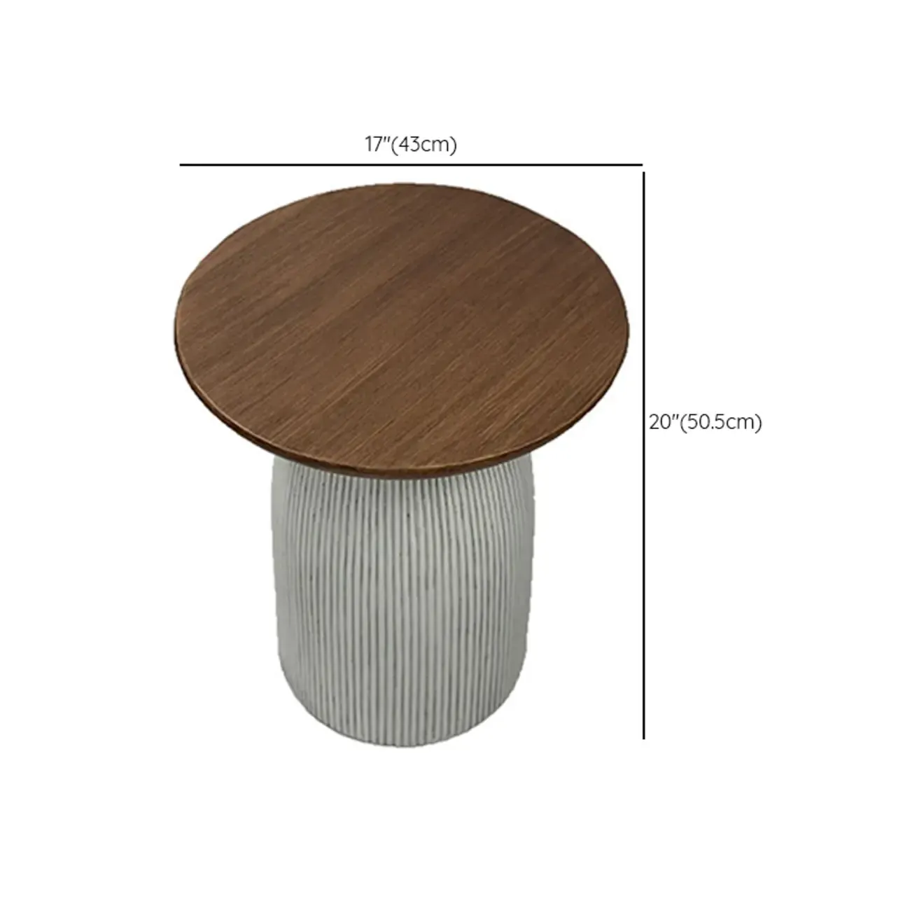 Living Room Brown Round Pedestal End Table