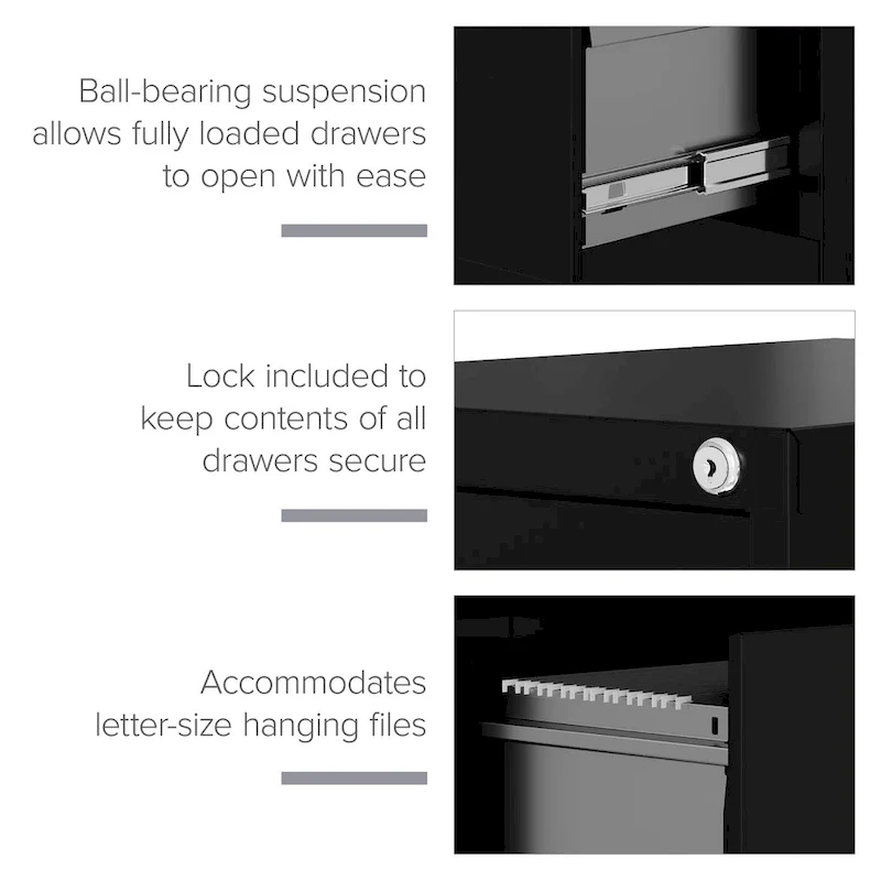 Hirsh 22-in Deep 3 Drawer, Letter Width, Vertical File Cabinet