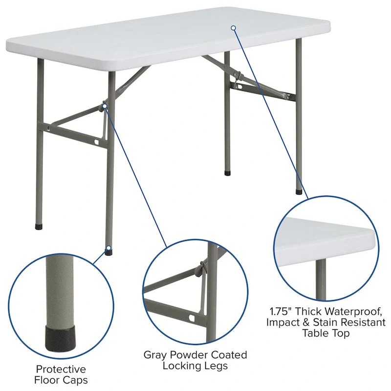 4-Foot Plastic Folding Table - Banquet / Event Folding Table