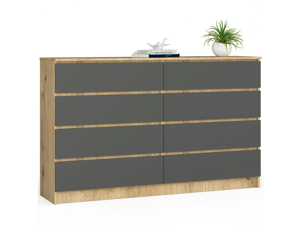 Grande Commode Pour - Naturel fonce/Gris anthracite