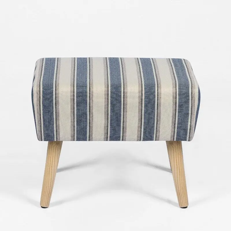 Adeco Ottoman Foot Rest Stool with Wood Legs