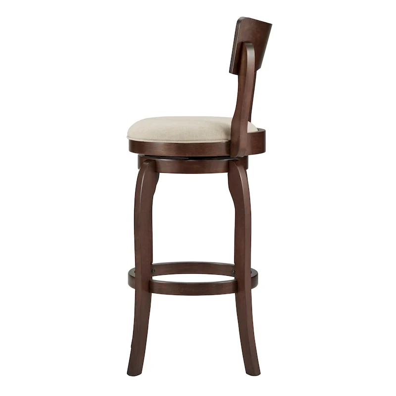 Lyla Swivel 29-inch Brown High Back Bar Height Barstool by iNSPIRE Q Classic