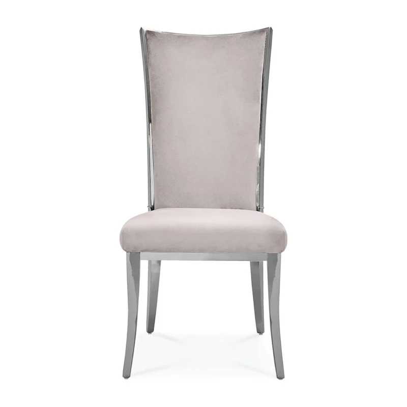 Silver Velvet Upholstered Dining Chair
