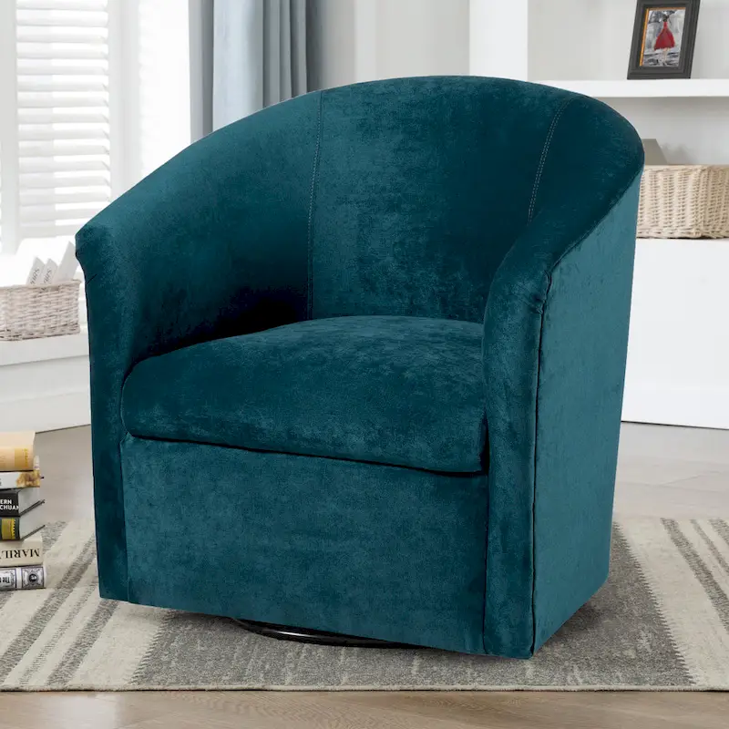 Ellery Modern Microfiber Swivel Accent Chair by