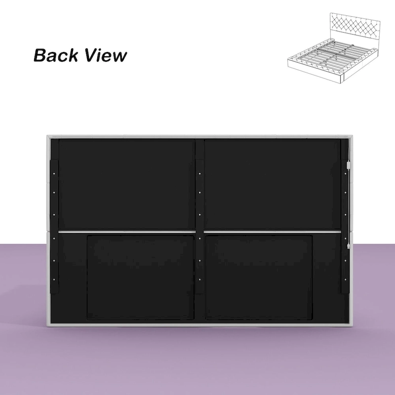 LED Queen/King Bed Frame with Tufted Headboard Bedroom Furniture