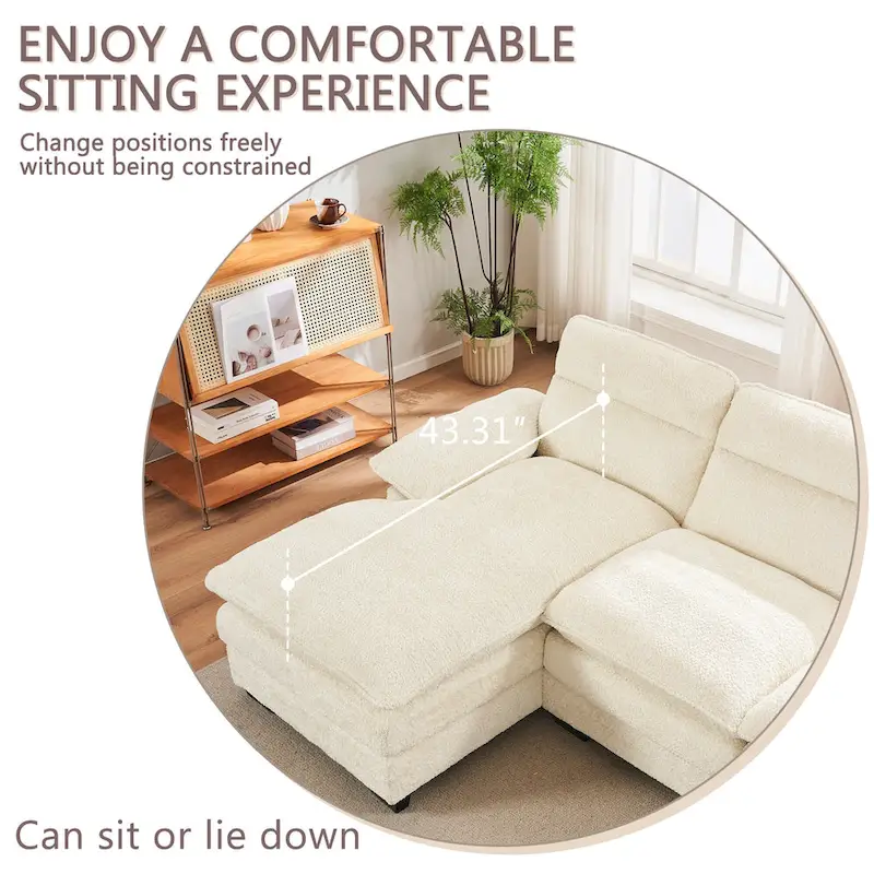 U-Shaped Chenille Sofa