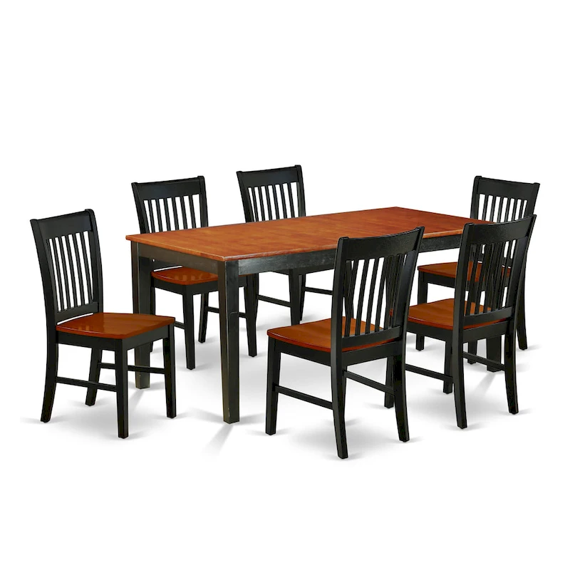 East West Furniture Kitchen Table Set Consist of a Rectangle Dining Table with Butterfly Leaf and Dining Chairs (Pieces Options)