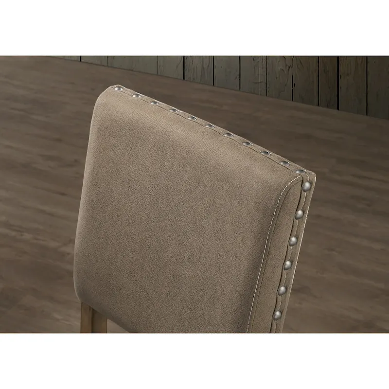 Birmingham Driftwood Finish Table with Nail Head Chairs Counter Height Dining