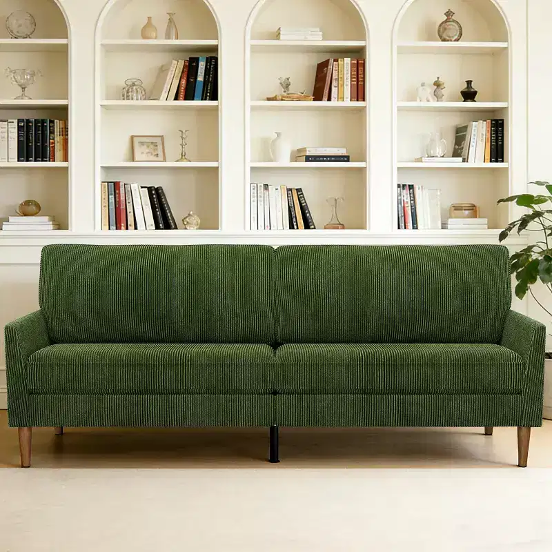 Dyonery 88 Corduroy Loveseat Sofa with Deep Seat Oversized Couch Tool-Free Setup for Living Room Bedroom Office