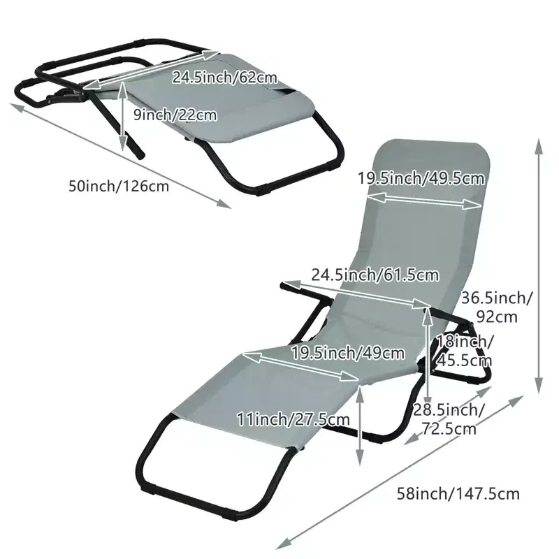 Gymax 2PC Folding Patio Rocking Zero Gravity Recliner Sun Lounger