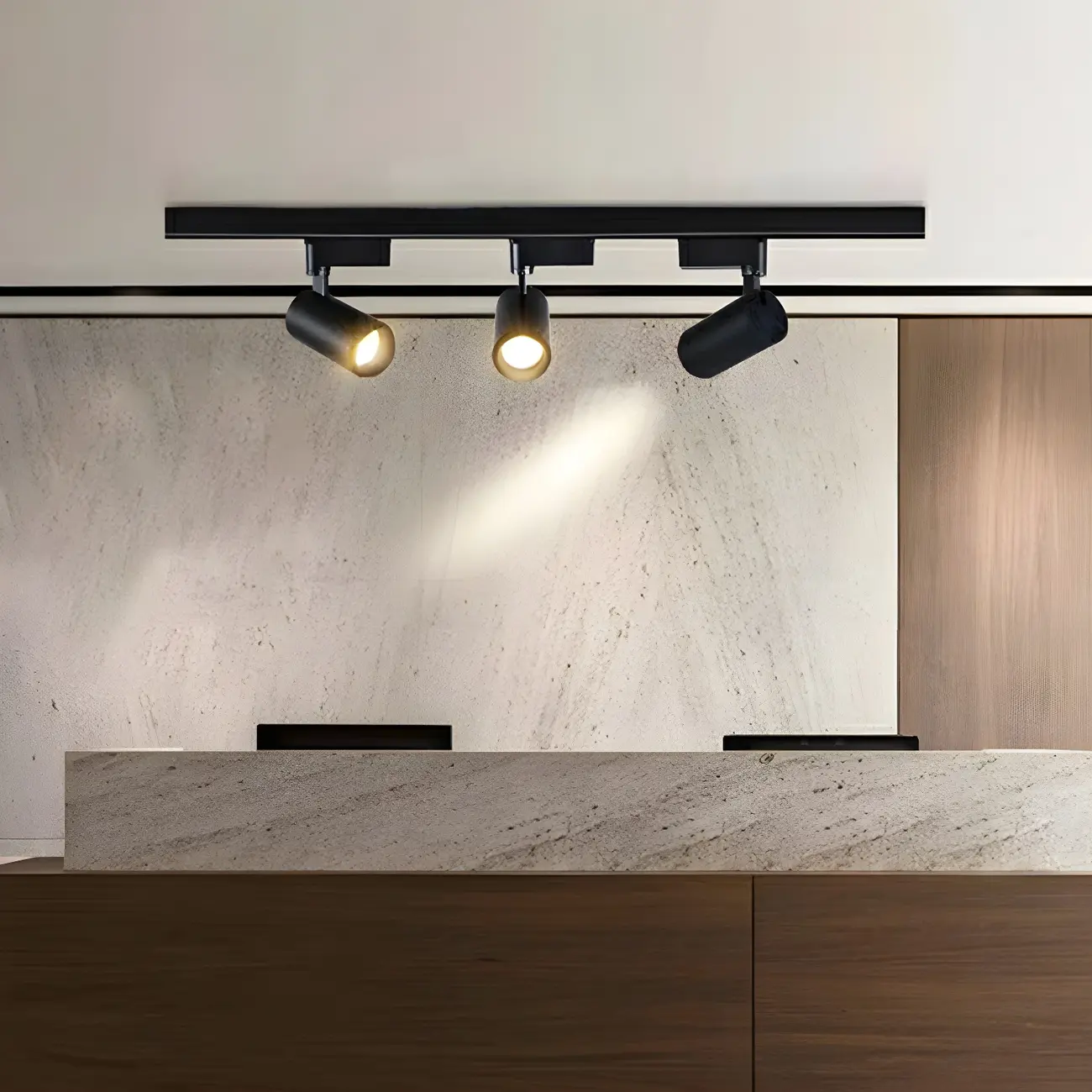 Simple 3-Light Cylinder Metal Black LED Track Light