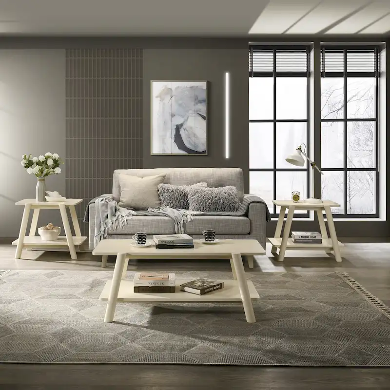 Mid-Century Wood Shelf Coffee Table