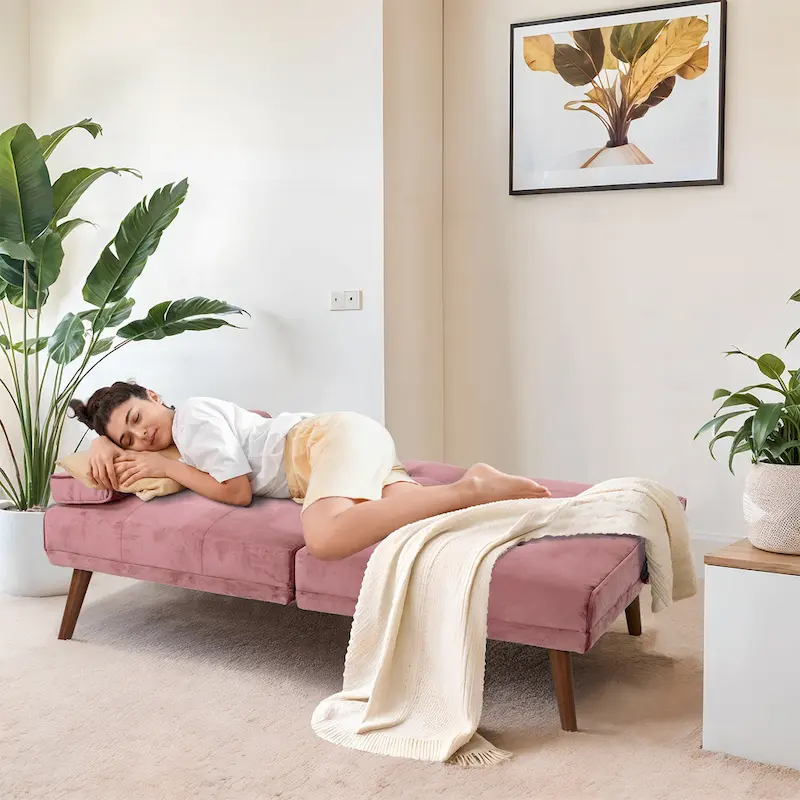 Futzca 60 Small Loveseat, 3 in 1 Cute Convertible Sofa Bed