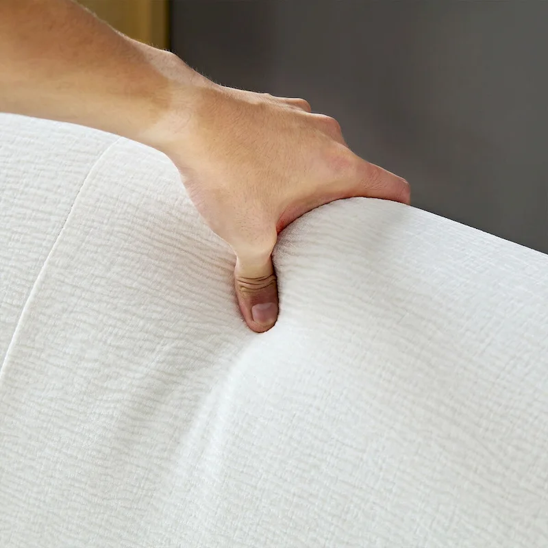 Modern Curved Shaped Sofa Upholstered 4-Seat Fabric Sofa Couch