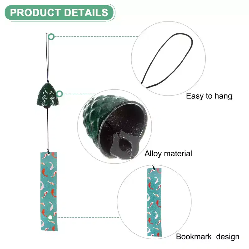 Unique Bargains Metal Vintage Outdoor Wind Chime 2 x 18.3 Bronze Tone 1 Pack