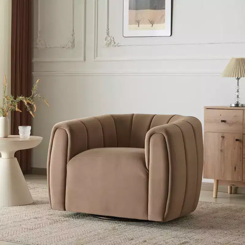 Christopher Knight Home Zarabel Indoor Modern Upholstered Swivel Accent Barrel Club Chair