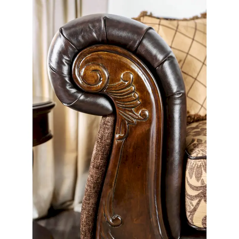 Rend Traditional Faux Leather Tufted Loveseat by Furniture of America