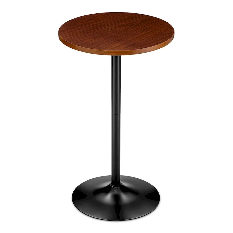 Glitzhome 39.5H Modern Bistro Walnut Top Round Pub Bar Table