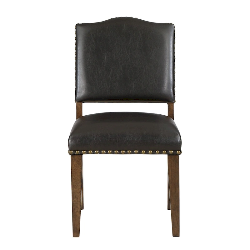 Dallas Brown Faux Leather Dining Chair with Nail Heads - by Greyson Living