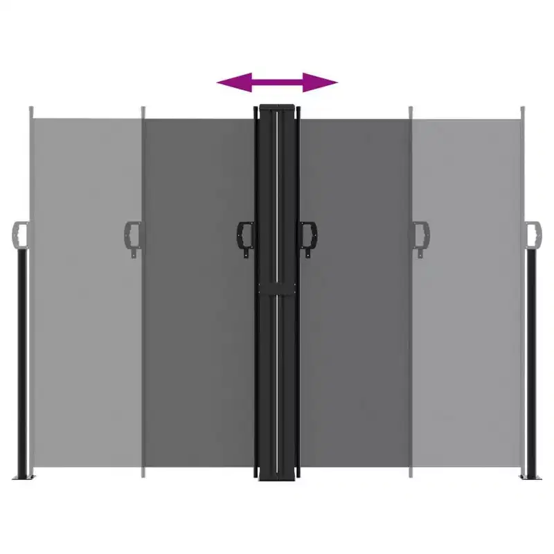 vidaXL Retractable Side Awning Anthracite 100% polyester with a PU coating
