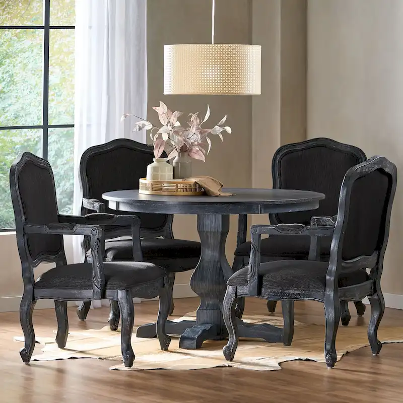 Ardyce Upholstered 5 Piece Circular Dining Set by Christopher Knight Home