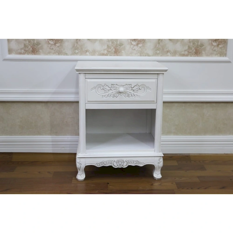 Windsor Carved Wood 1-Drawer Night Stand