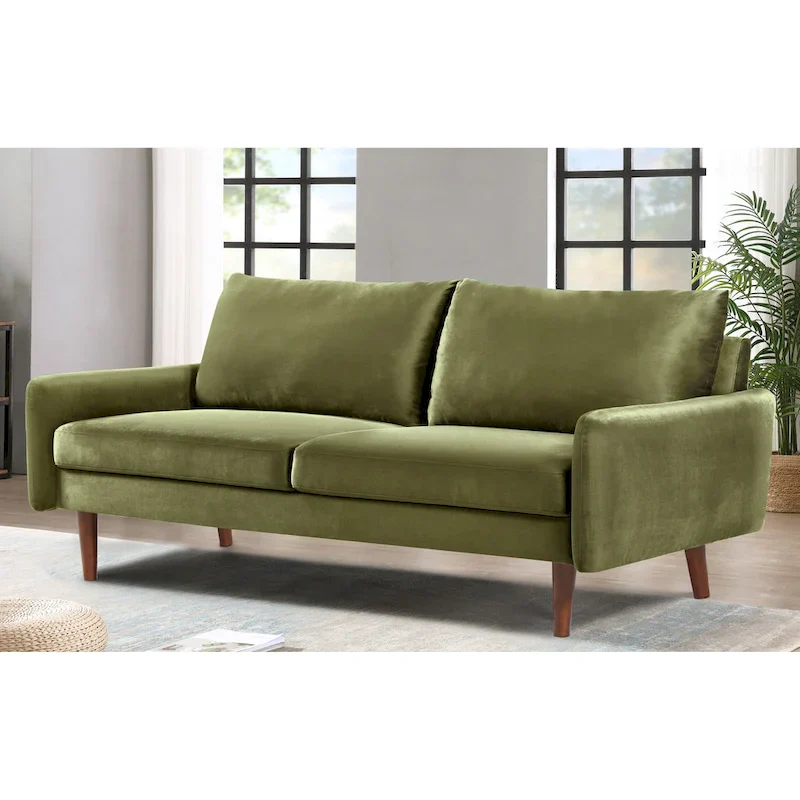 70W Tapered-Leg Velvet Sofa