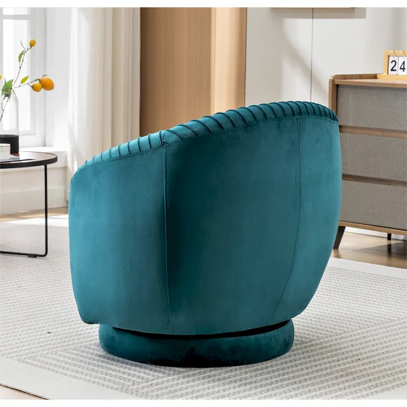 Small Milvo Velvet Swivel Barrel Chair