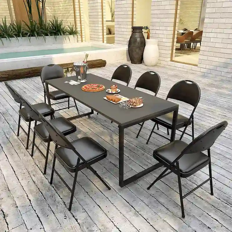 Costway 2/4/8/10/12 PCS Folding Padded Party Chairs with Metal Frame