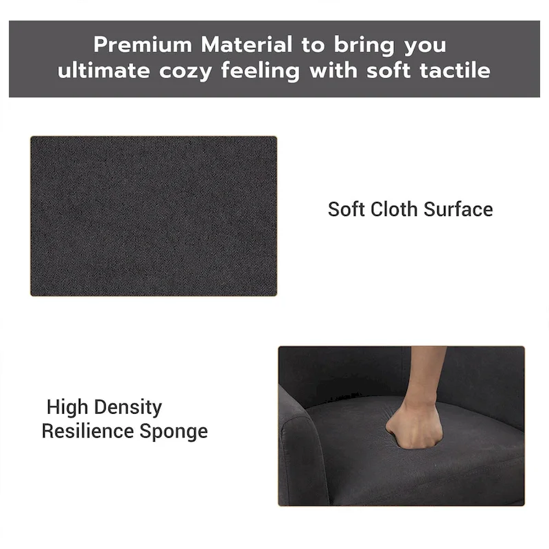 Classic Barrel Accent Chair Upholstered in Soft Polyester Fabric Footrest included