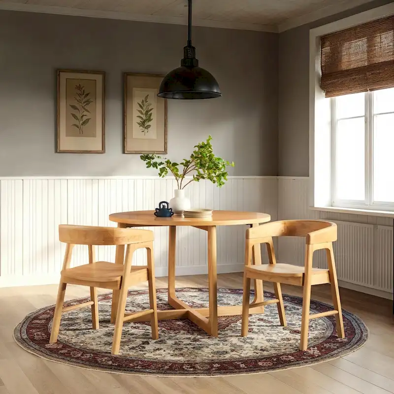 Modern Solid Wood Rounded Back Dining Chair