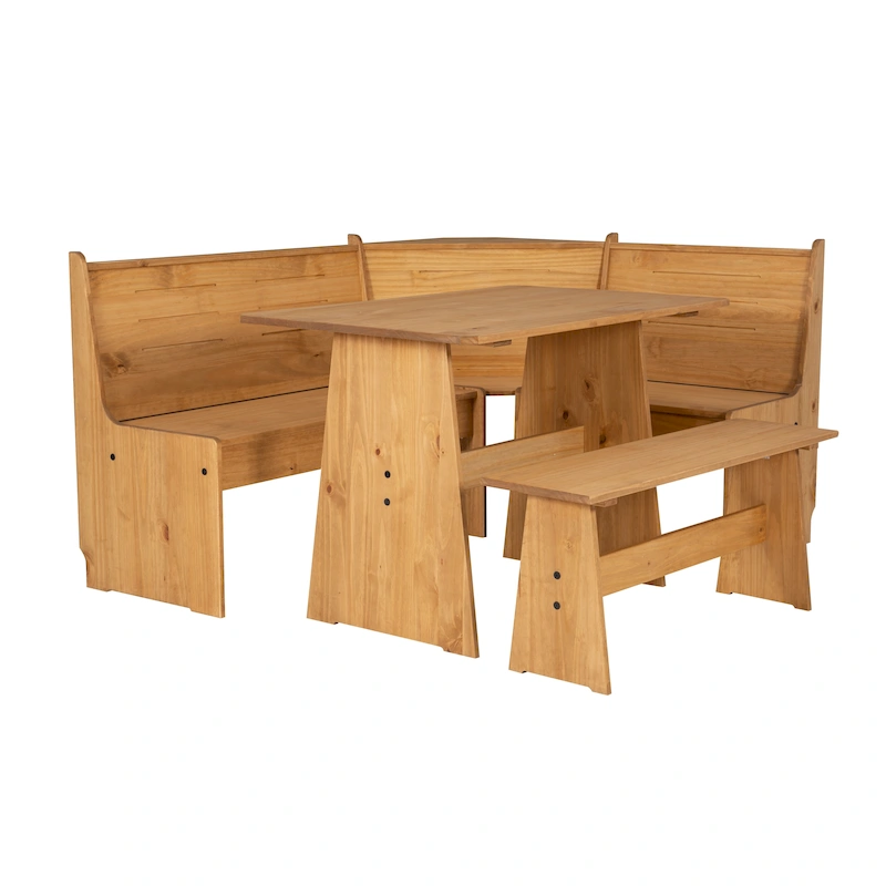 Wendell Solid Wood Corner Breakfast Nook Dining Set