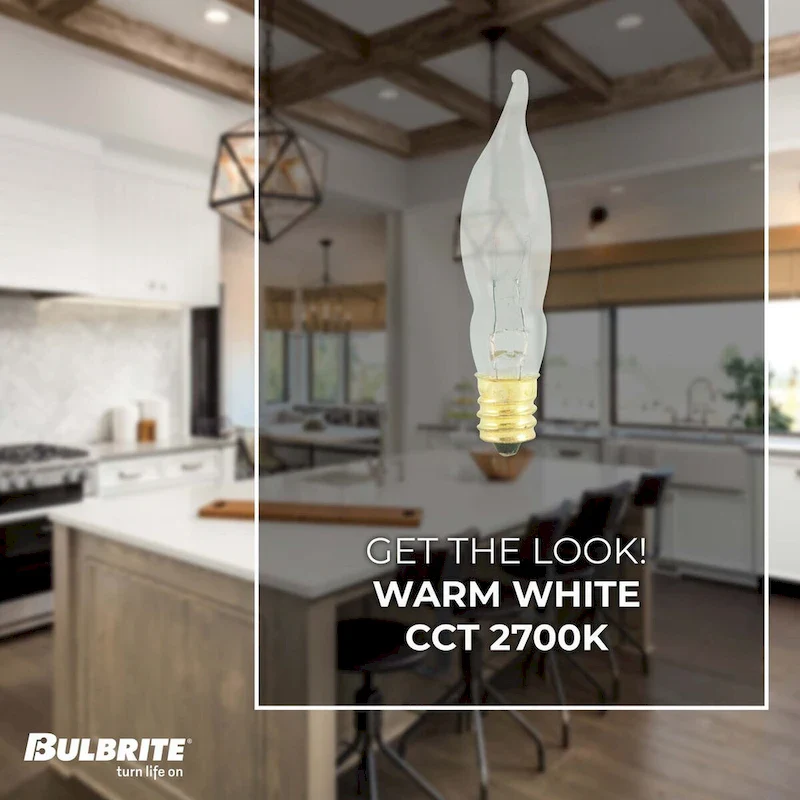 Bulbrite Pack of (50) Dimmable Clear Flame Candelabra (E12) Incandescent Bulb