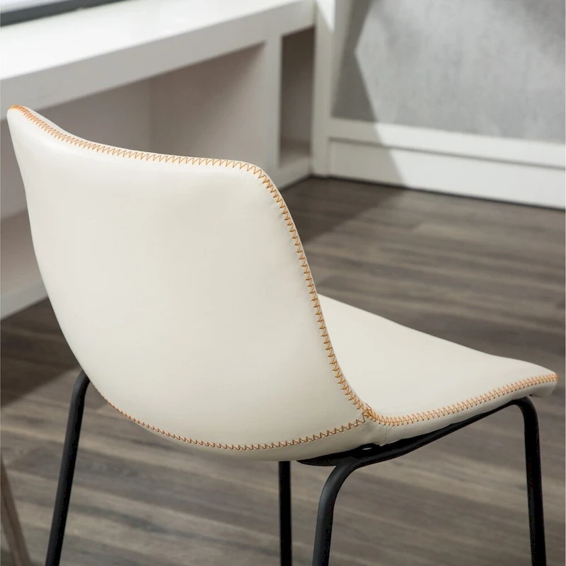 Roundhill Furniture Lotusville 7-PC Antique Black Wood Table with Faux Leather Barstools