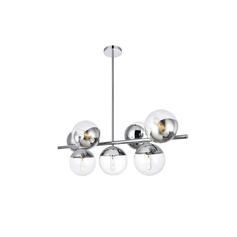 7-Light 43 inch Pendant with Clear Glass