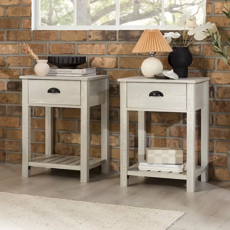 Middlebrook One-Drawer Farmhouse Nightstand, Set of 2