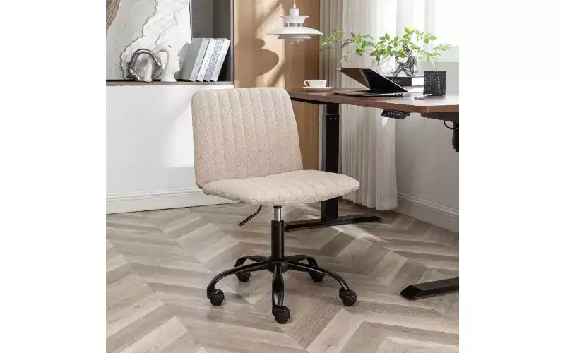 TUYOHW 360 Swivel Chair Height Adjustable Ergonomic Office Chair, Fabric Home Office Desk Chair with Thick Foam Padding & Sturdy Metal Base