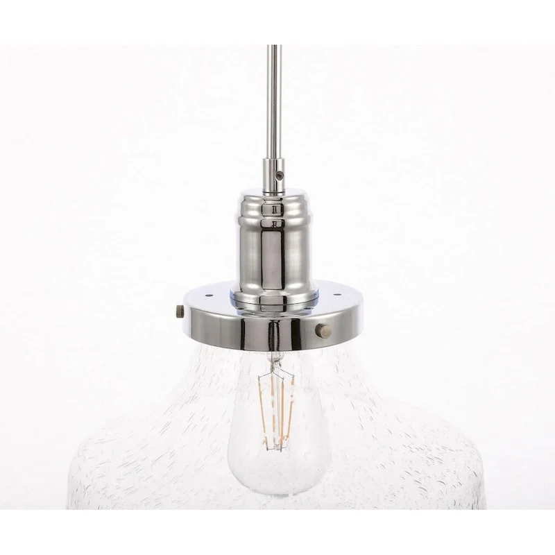 Klyli 11-inch 1-light Clear Seeded Glass Hanging Pendant
