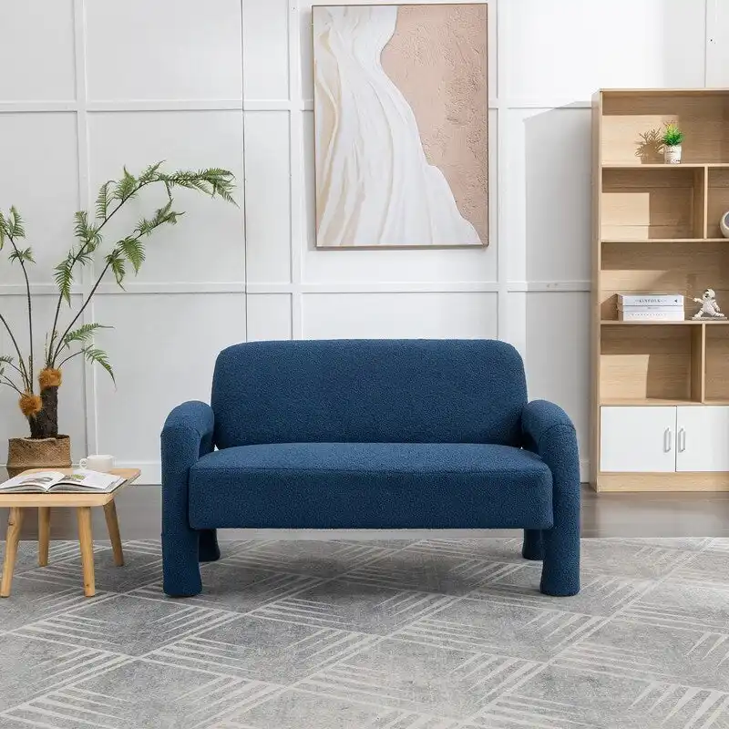 SEYNAR Mid-Century Modern Boucle 51 Solid Wood Curved Sofa