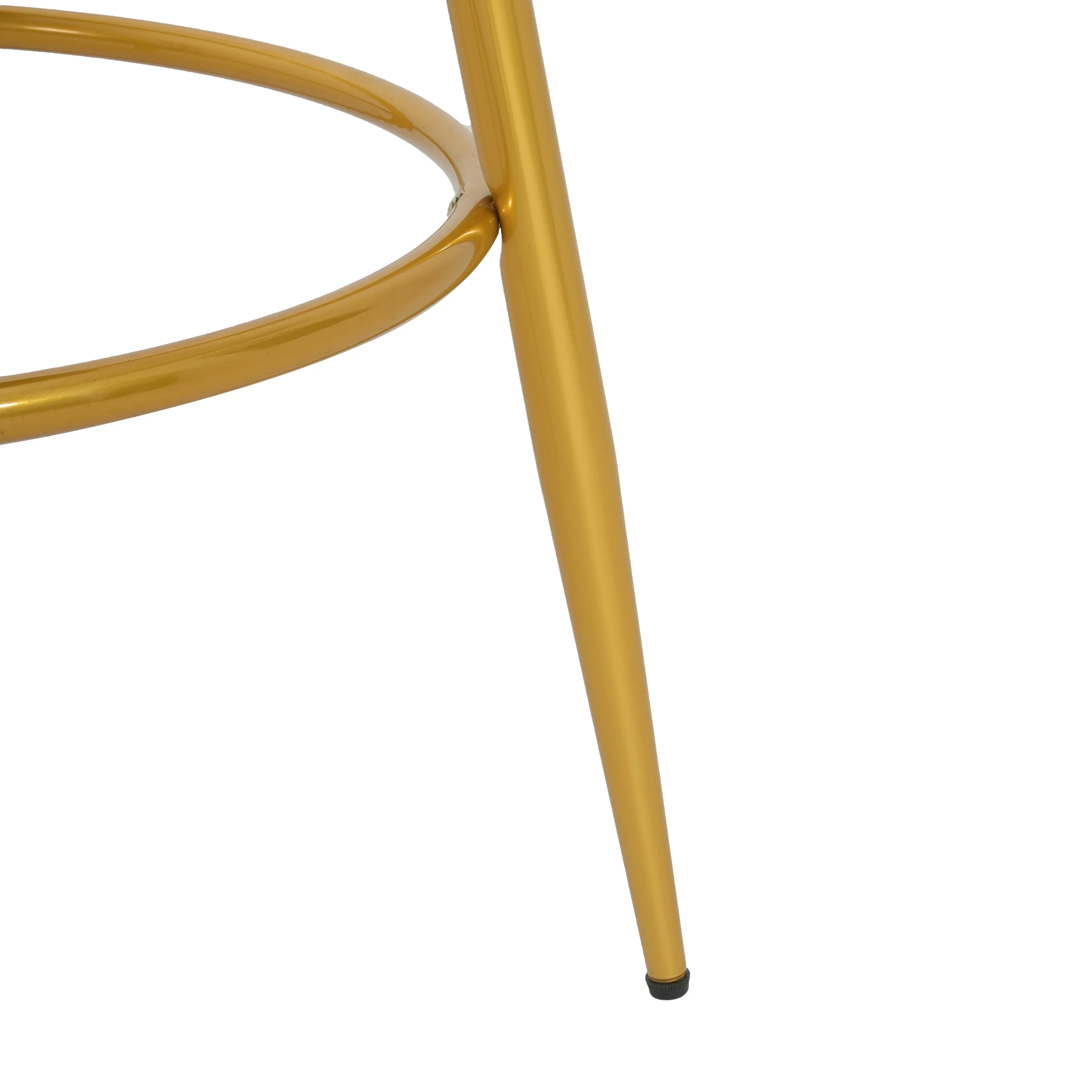 Set of 2 Velvet Swivel Bar Stools 180¡ã Gold Frame w/ Woven Back & Footrest