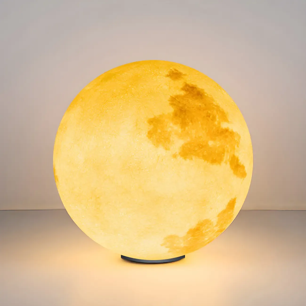 Yellow Moon-Theme Globe Resin Post Cap Light