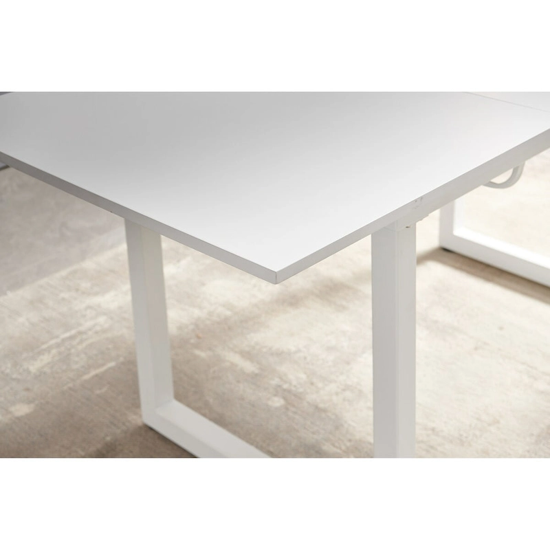 Square Extendable Dining Table with metal leg,Modern Space Saving Kitchen Table( 70.86 W x 31.5 D x 29.5 H)